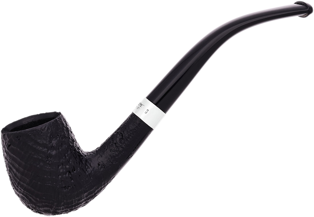 Peterson Junior Sandblasted Silver Mounted Bent Billiard Fishtail