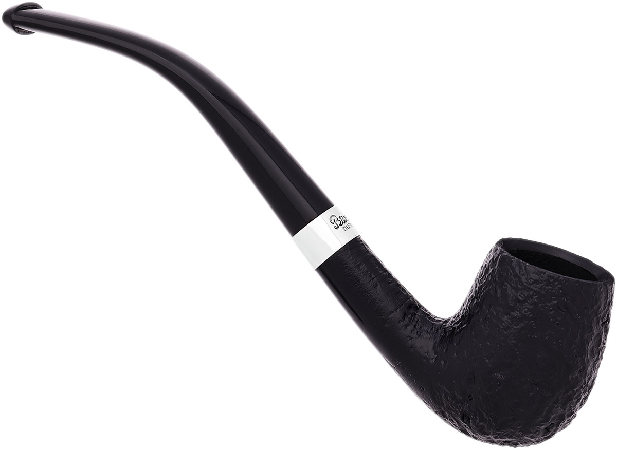 Peterson Junior Sandblasted Silver Mounted Bent Billiard Fishtail