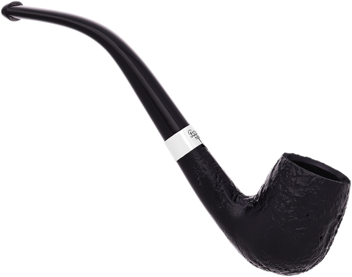Peterson Junior Sandblasted Silver Mounted Bent Billiard Fishtail