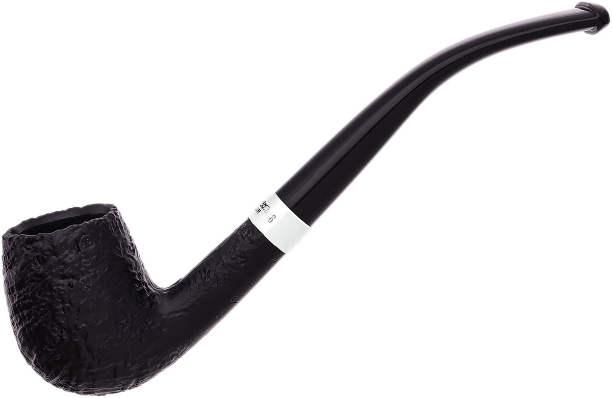 Peterson Junior Sandblasted Silver Mounted Bent Billiard Fishtail