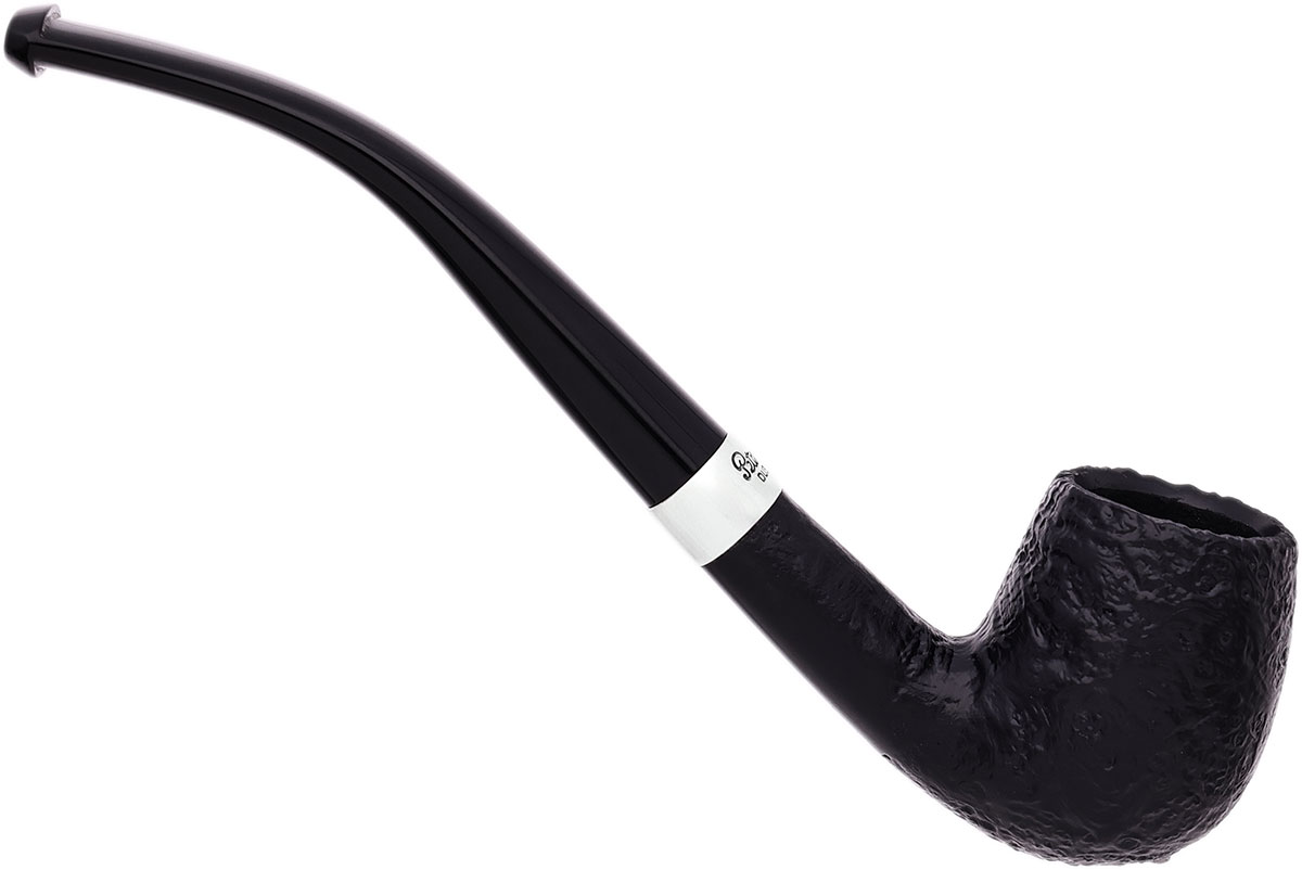 Peterson Junior Sandblasted Silver Mounted Bent Billiard Fishtail