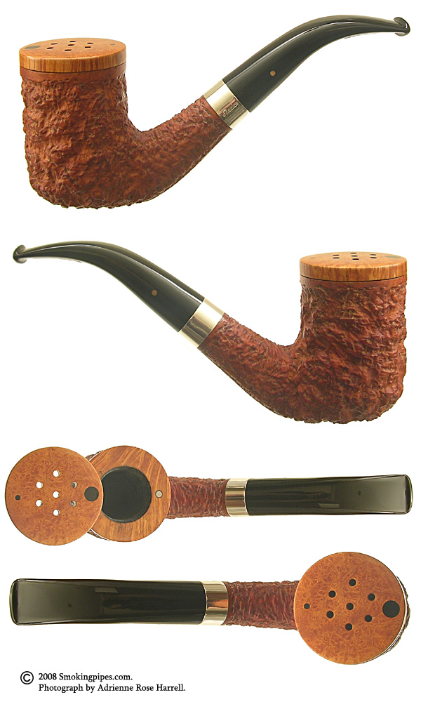 Radice Twin Bore Oil Cured Bark Bent Billiard with Wind Cap