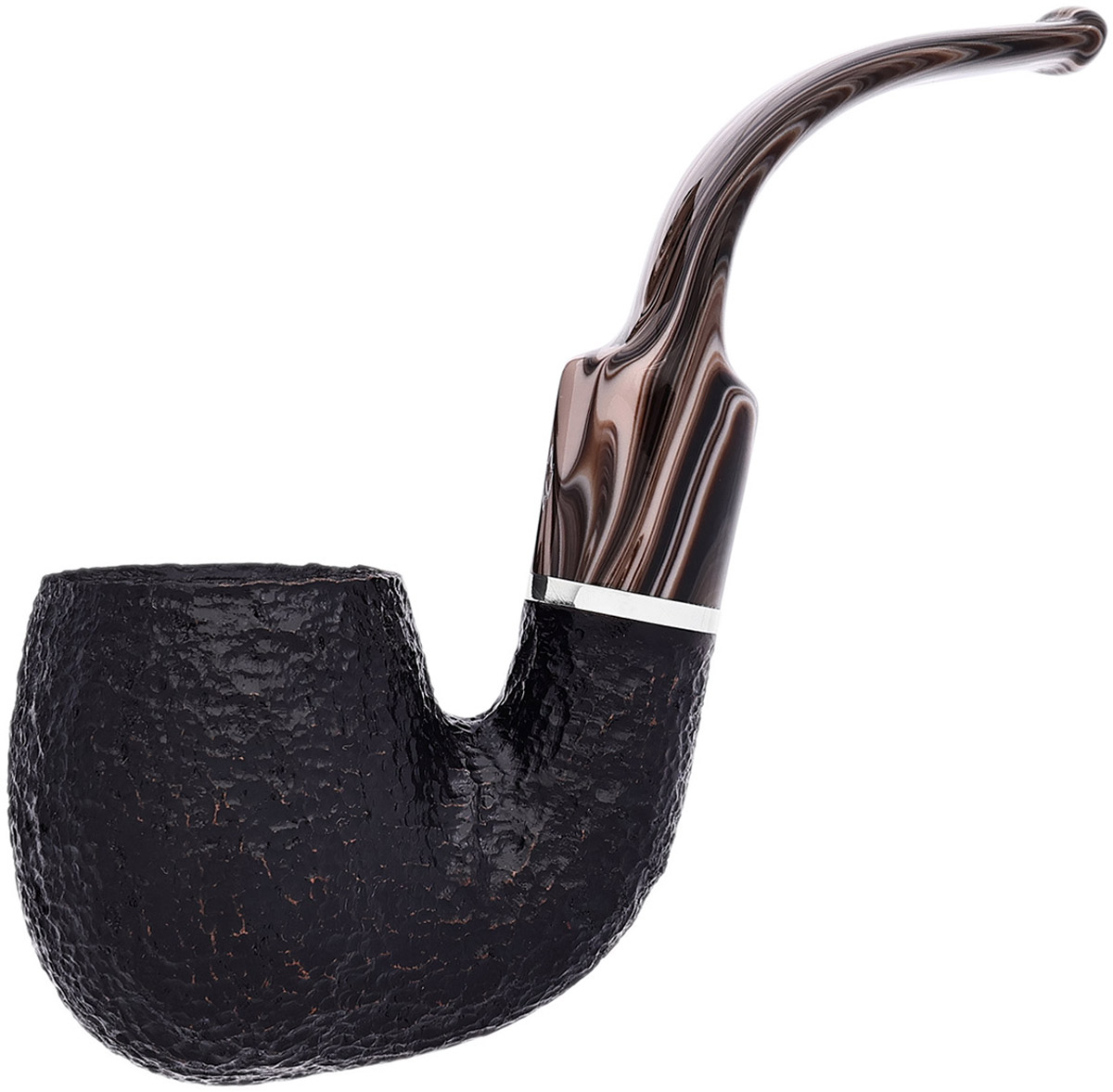 Morellina Rusticated Black (614) (6mm) Tobacco Pipe