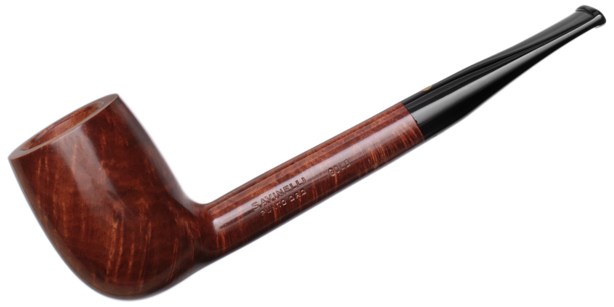 Savinelli: Punto Oro Gold Smooth (704) (6mm) Tobacco Pipe