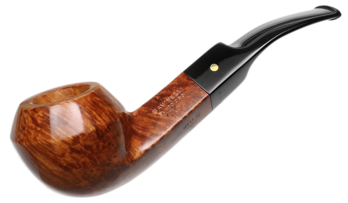 Savinelli: Punto Oro Gold Smooth (623) (6mm) Tobacco Pipe