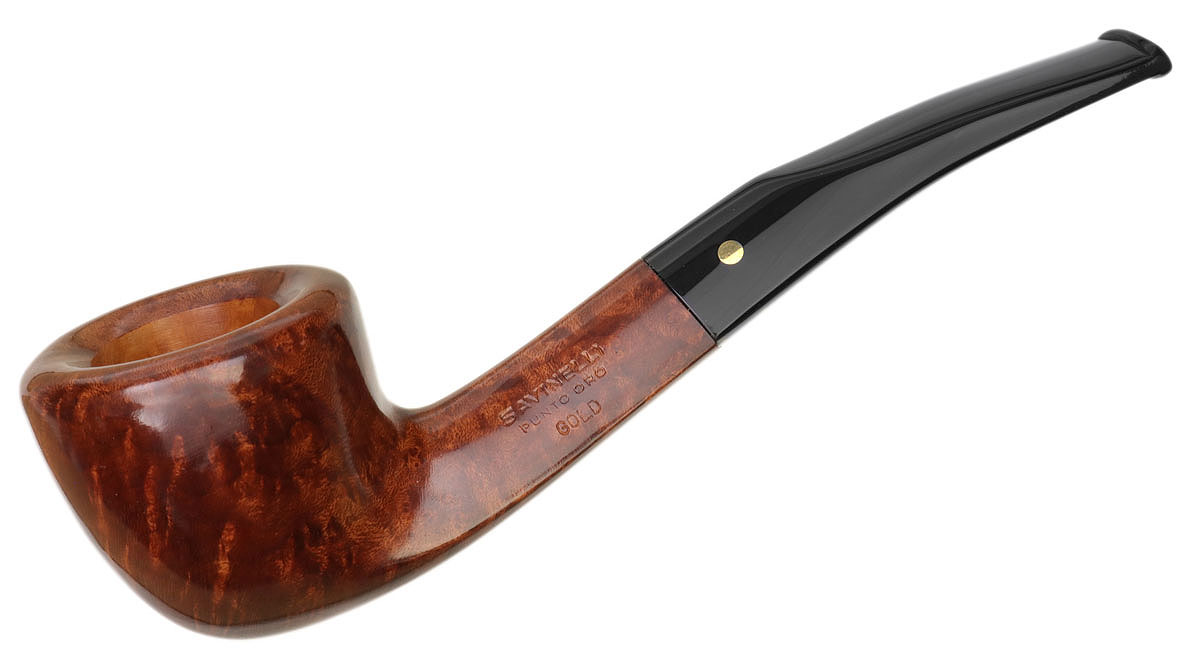 Savinelli: Punto Oro Gold Smooth (305) (6mm) Tobacco Pipe