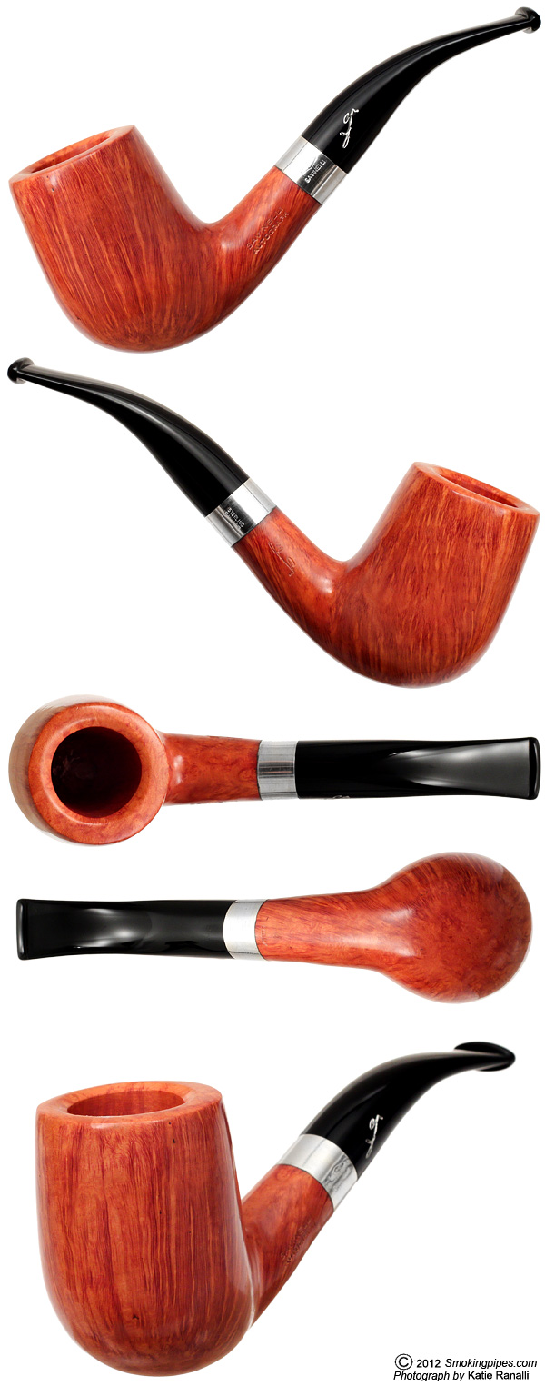 Savinelli Autograph Smooth Bent Billiard with Silver (4) (6mm)