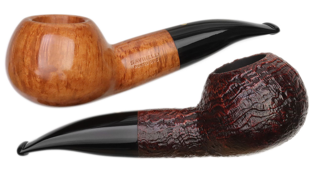 Savinelli Punto Oro Natural & Sandblasted (320 KS) (2 Pipe Set) (16/50)