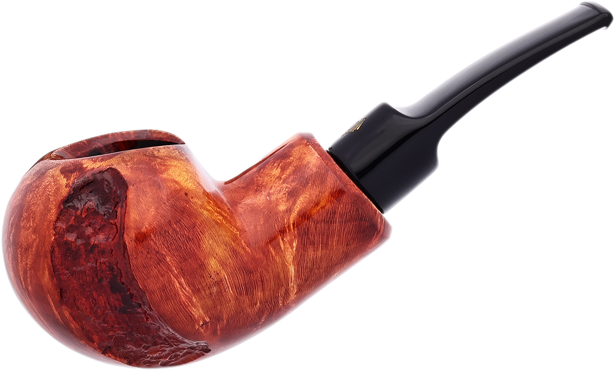 Crown Partially Rusticated Bent Apple (Viking) (9mm) Tobacco Pipe