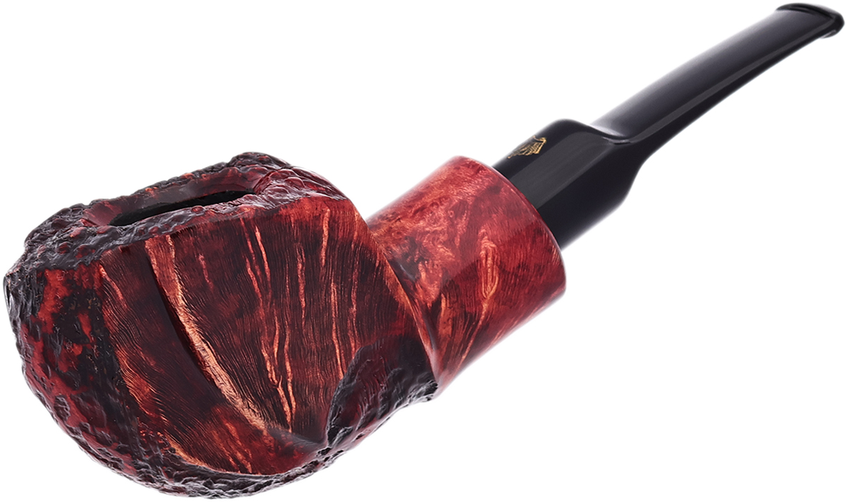 Crown Partially Rusticated Bent Apple (Viking) (9mm) Tobacco Pipe