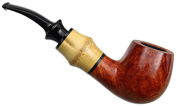 Tsuge Chubby Smooth Bent Billiard with Bamboo