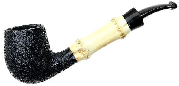 Tsuge Sandblasted Bent Billiard with Bamboo