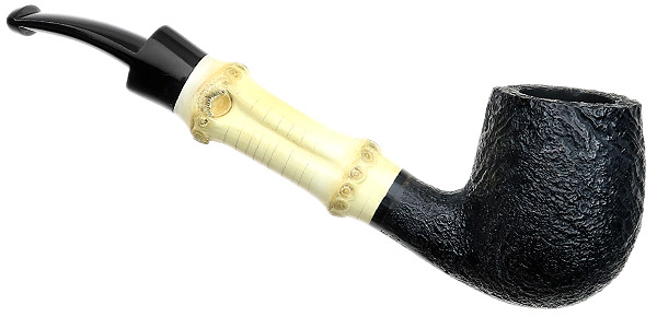 Tsuge Sandblasted Bent Billiard with Bamboo