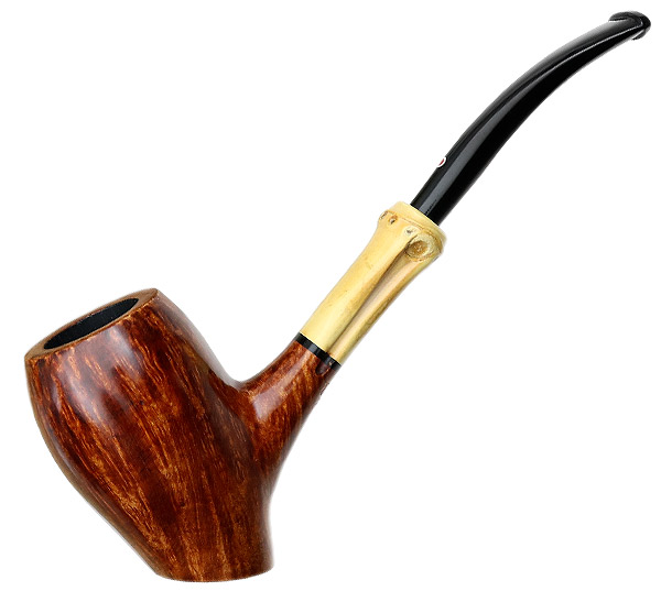 Tsuge: Tokyo Smooth Bent Egg Sitter with Bamboo Tobacco Pipe