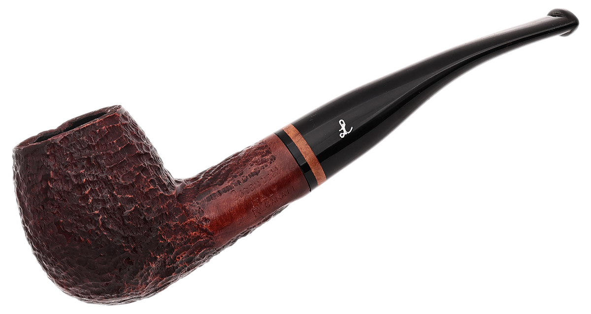 Lorenzetti Rusticated Semi Bent Apple with Briar Ring (Tapered Stem) (9mm)