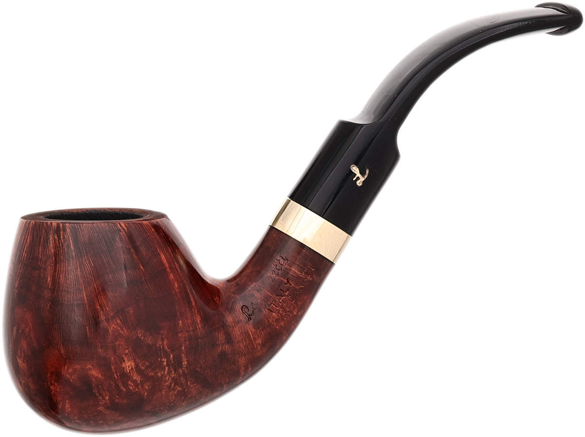 Lorenzetti Smooth Bent Brandy with Brass Band (Saddle Stem)