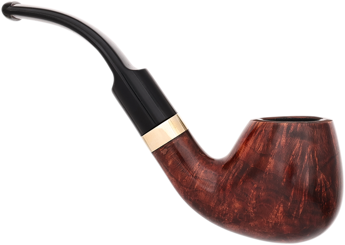 Lorenzetti Smooth Bent Brandy with Brass Band (Saddle Stem)
