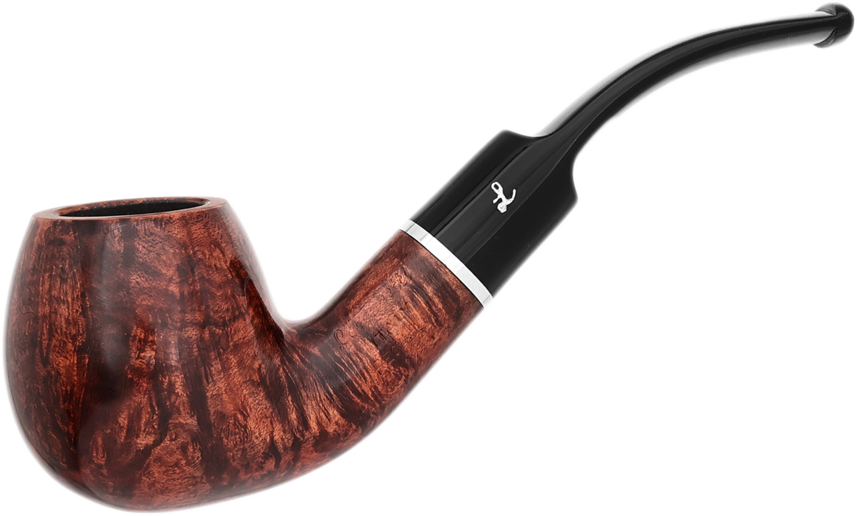 Lorenzetti Smooth Bent Brandy with Nickel Band (Saddle Stem)
