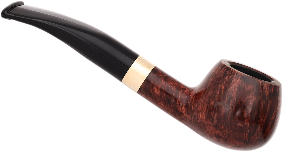 Lorenzetti Smooth Bent Pot with Brass Band (Tapered Stem)