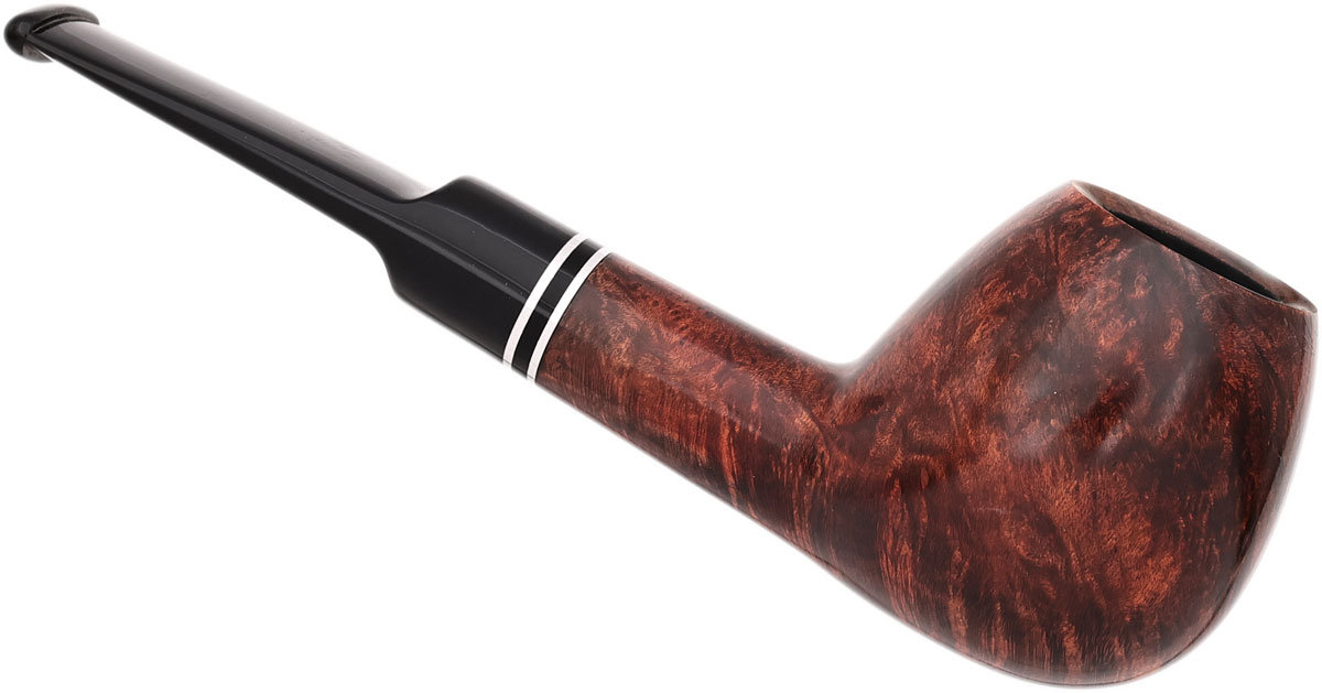 Lorenzetti Smooth Brandy with Double Nickel Band (Saddle Stem)