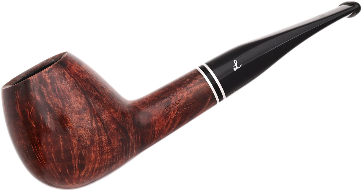 Lorenzetti Smooth Brandy with Double Nickel Band (Tapered Stem)