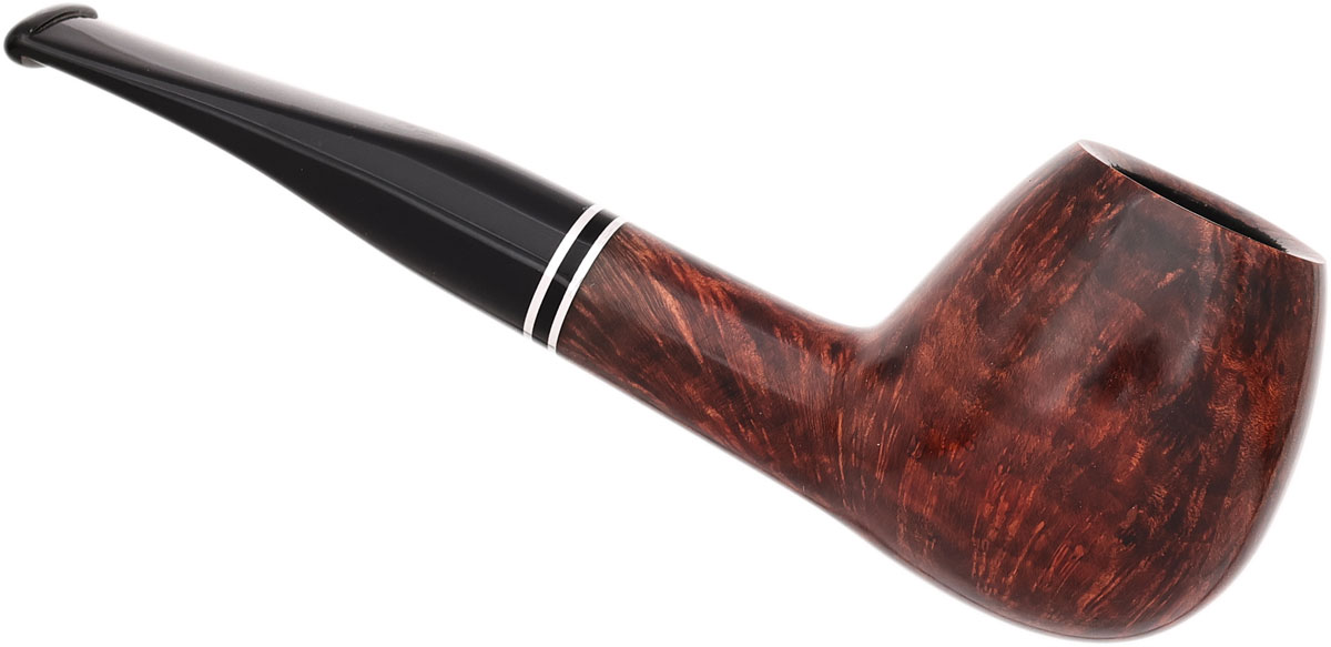 Lorenzetti Smooth Brandy with Double Nickel Band (Tapered Stem)