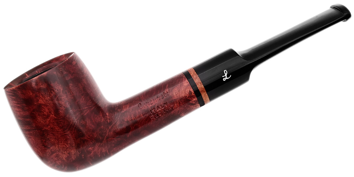 Lorenzetti Smooth Red Billiard with Briar Ring (Saddle Stem)