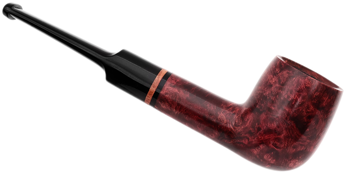 Lorenzetti Smooth Red Billiard with Briar Ring (Saddle Stem)