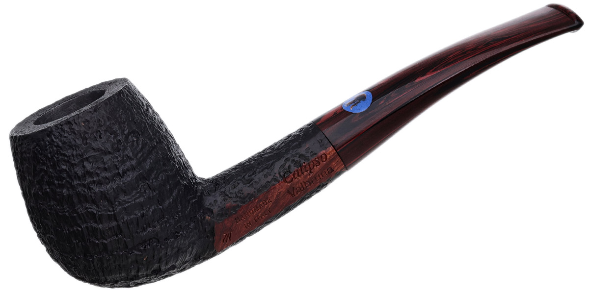 Valbruna Sandblasted Bent Billiard with Cumberland Stem (Calypso)