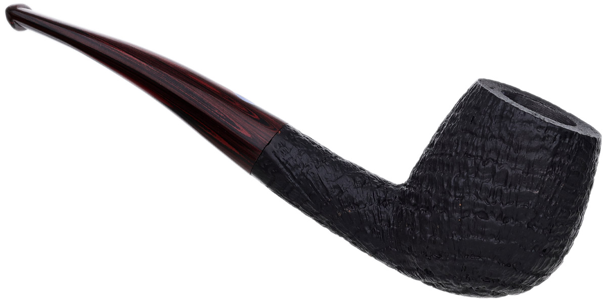 Valbruna Sandblasted Bent Billiard with Cumberland Stem (Calypso)