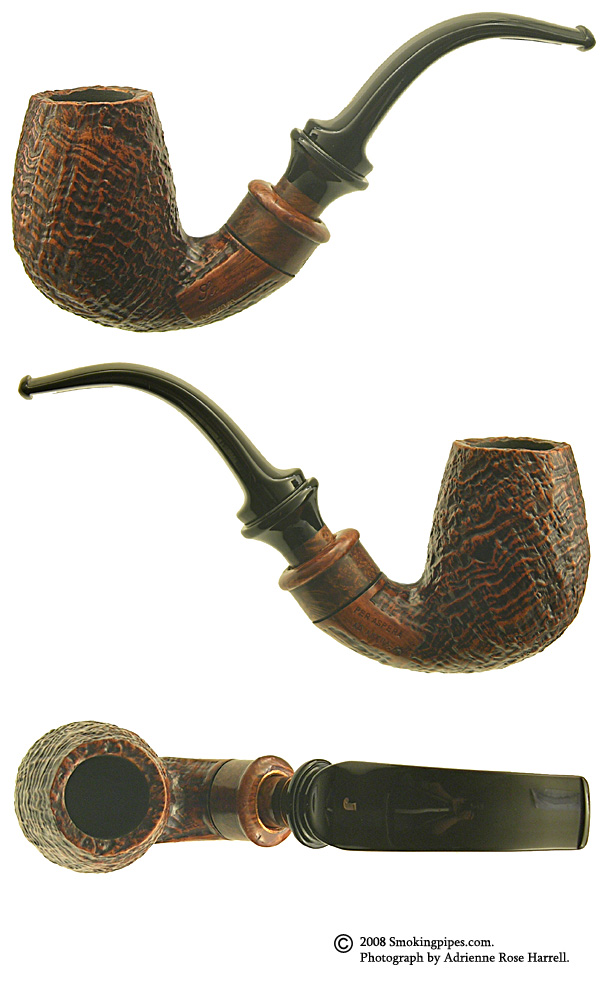 Ser Jacopo Sandblast Bent Billiard with Briar Delecta (S2)