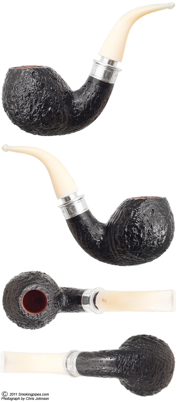 Ser Jacopo Albus Sandblasted Bent Apple with Delecta Silver Mount (Maxima)