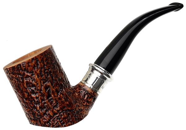 Ser Jacopo Sandblasted Bent Billiard Cymatium with Silver (S2)
