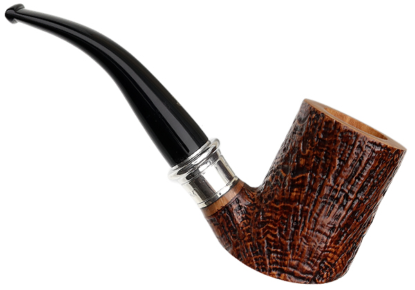 Ser Jacopo Sandblasted Bent Billiard Cymatium with Silver (S2)