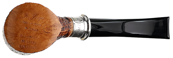 Ser Jacopo Sandblasted Bent Billiard Cymatium with Silver (S2)