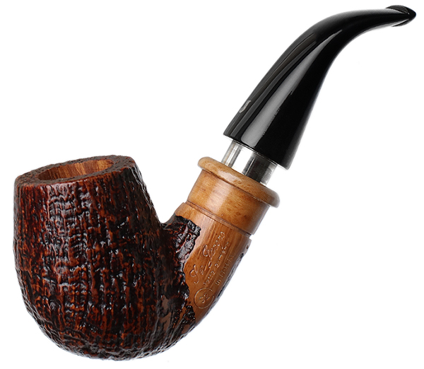 Ser Jacopo Jucunda Sandblasted Bent Billiard Delecta with Silver (S2)