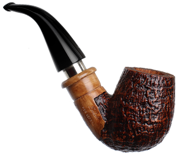 Ser Jacopo Jucunda Sandblasted Bent Billiard Delecta with Silver (S2)