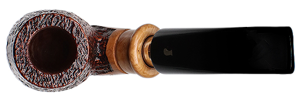 Ser Jacopo Jucunda Sandblasted Bent Billiard Delecta with Silver (S2)