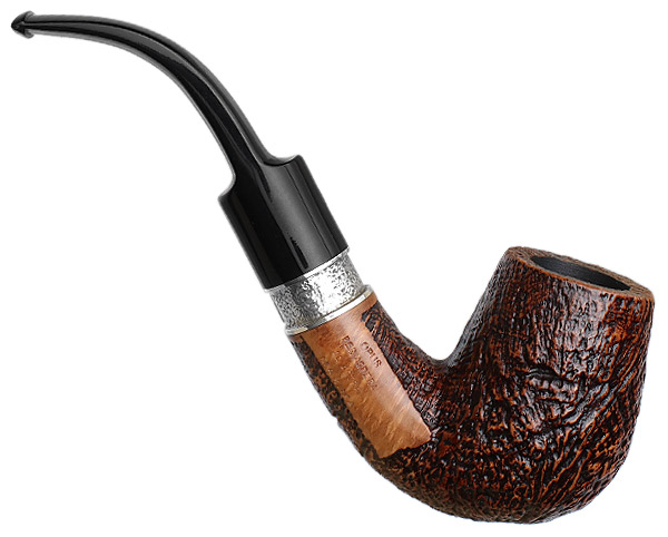 Ser Jacopo Opus Sandblasted Bent Billiard with Silver (S2) (C) (Maxima)