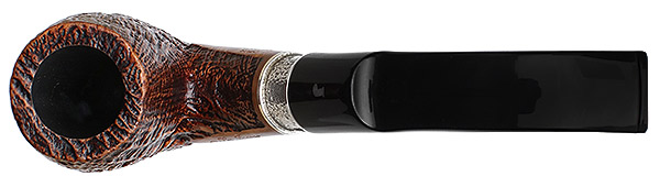 Ser Jacopo Opus Sandblasted Bent Billiard with Silver (S2) (C) (Maxima)