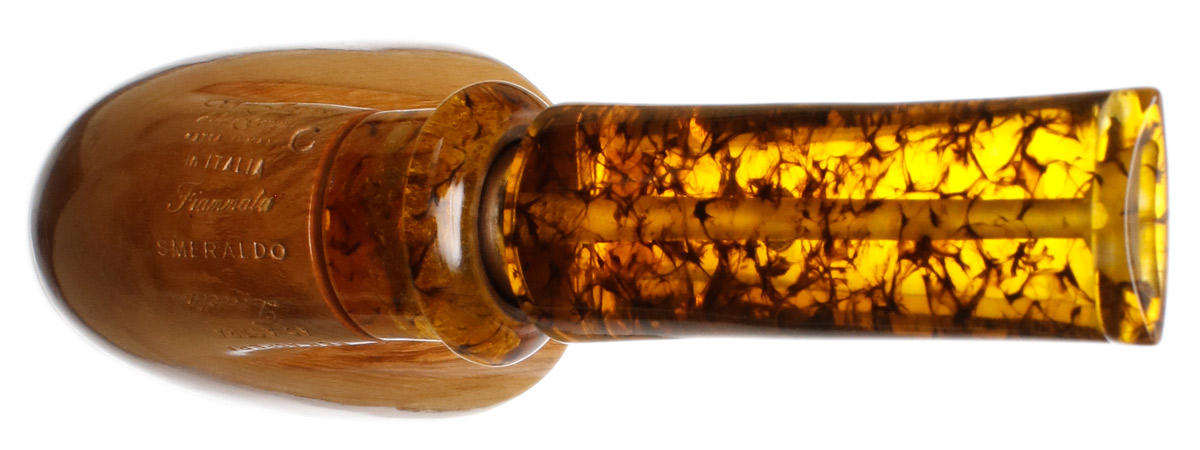 tobacco smeraldo Gem Series Amber Delecta Smooth Fiammata (Smeraldo) Smooth Bent Dublin with Silver (C) Pipe New products
