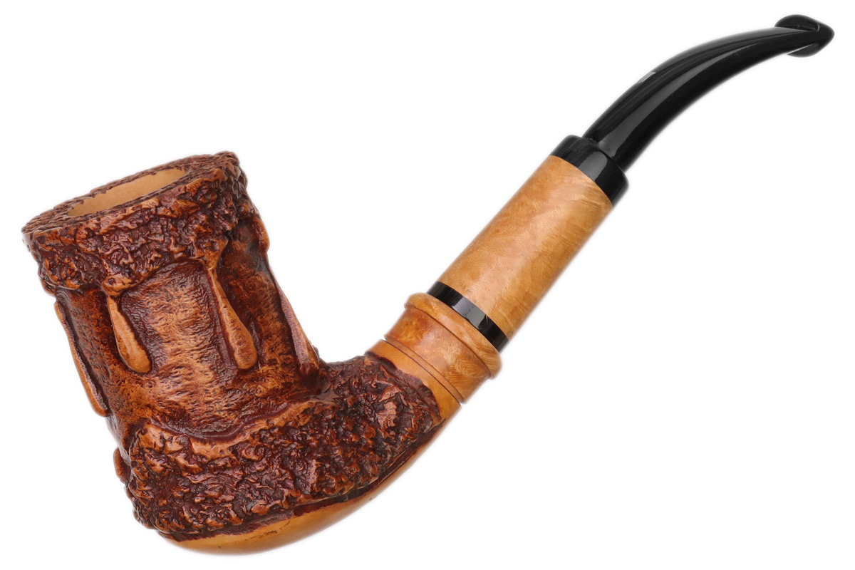 rap tobacco pipe Kuripe Rape "La Pipaccia" Rowlette Rusticated Bent