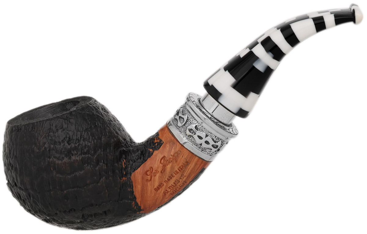 Ser Jacopo Albus et Niger Delecta Sandblasted Bent Apple with Silver (S1) (D)