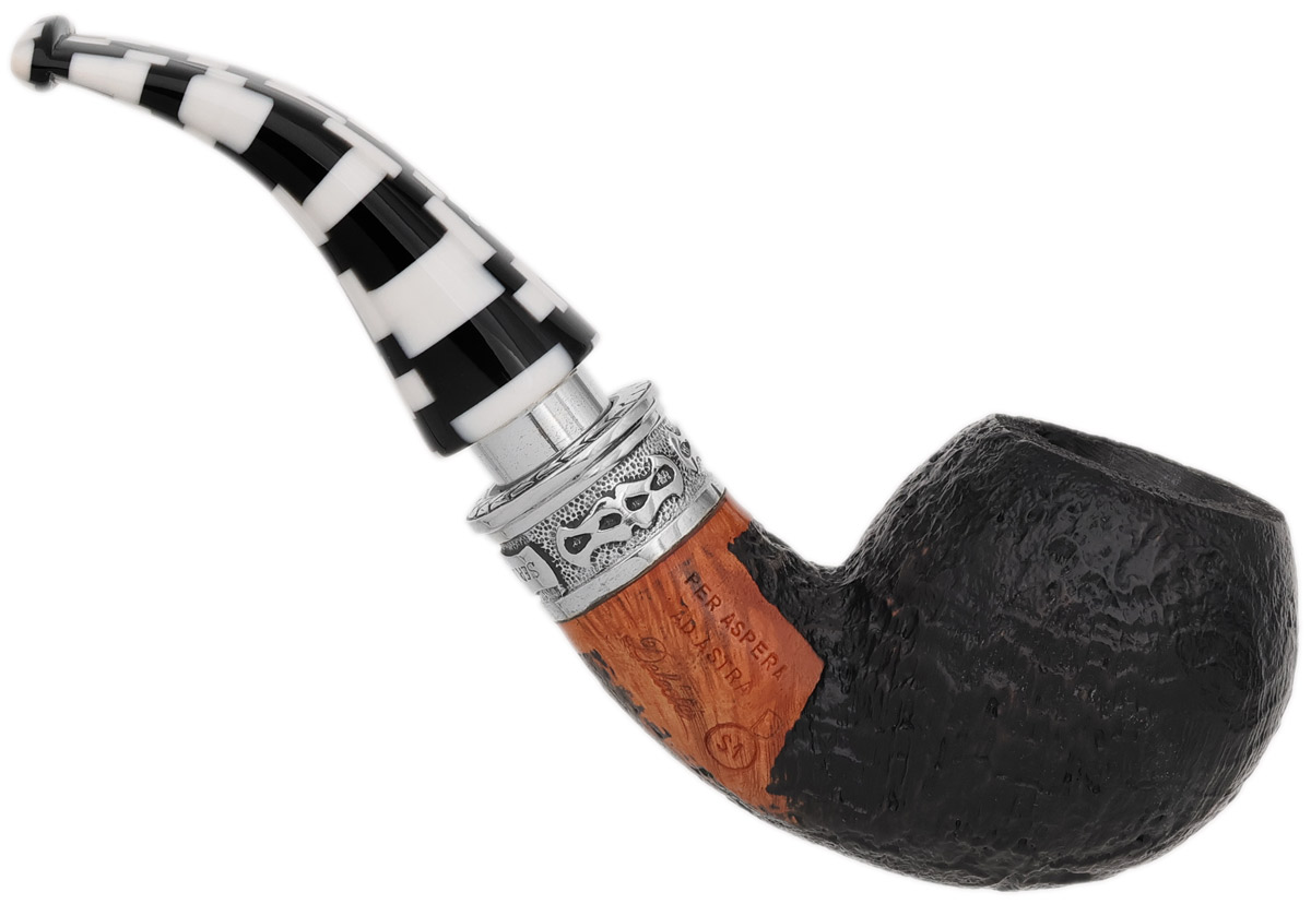 Ser Jacopo Albus et Niger Delecta Sandblasted Bent Apple with Silver (S1) (D)