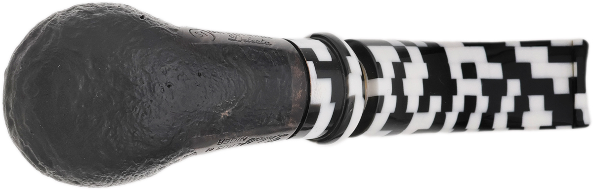 Ser Jacopo Albus et Niger Delecta Sandblasted Bent Billiard with Silver (S1) (D)