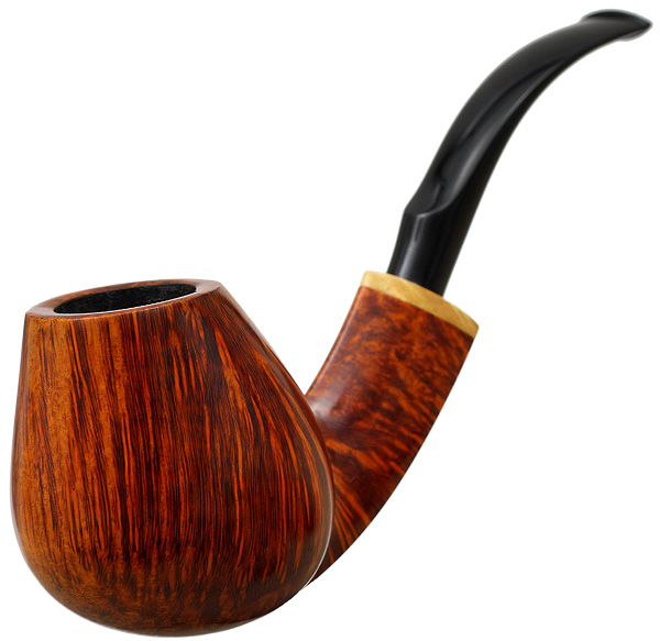 New Pipes » Tonni Nielsen » Smooth Bent Brandy with Boxwood (Viking)