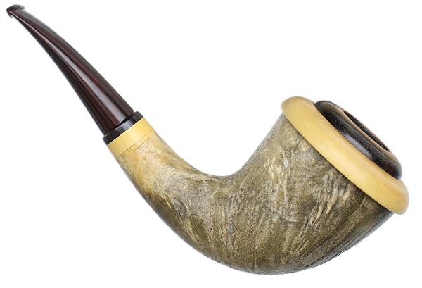 Tonni Nielsen Sandblasted Buckeye Burl Calabash with Boxwood and Blackwood (Viking)