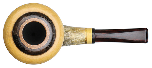 Tonni Nielsen Sandblasted Buckeye Burl Calabash with Boxwood and Blackwood (Viking)