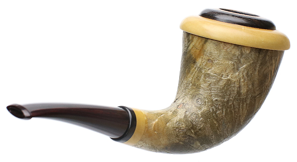 Tonni Nielsen Sandblasted Buckeye Burl Calabash with Boxwood and Blackwood (Viking)
