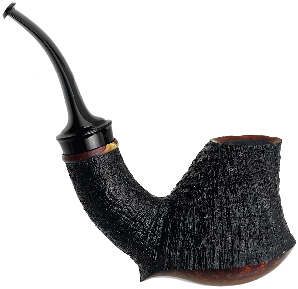 Todd Johnson Partially Sandblasted Samurai Volcano with Amboyna Burl (Hoplite)